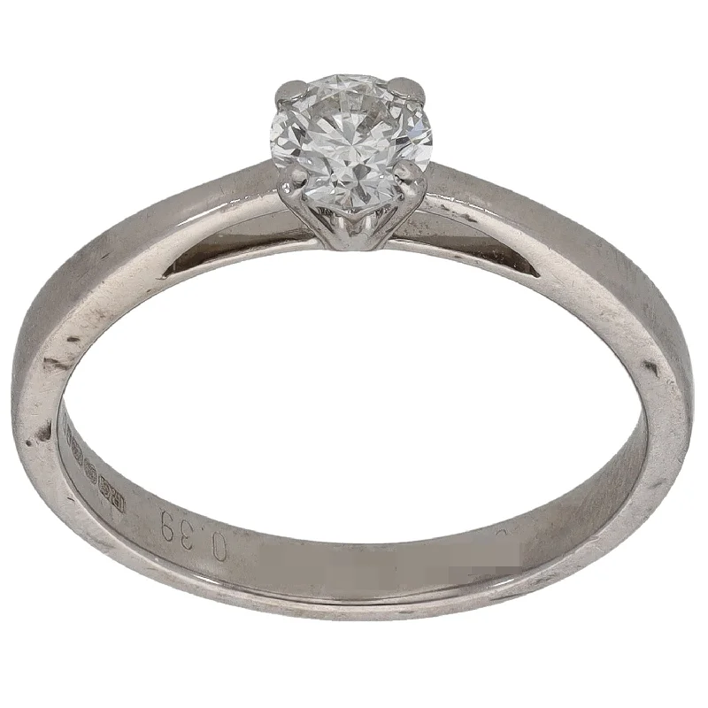 ladies engagement rings white sapphire purity -18ct White Gold 0.35ct Diamond Solitaire Ring Size M