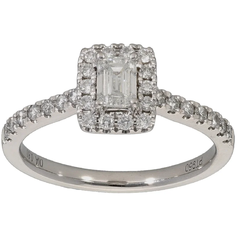 ladies engagement rings classic beauty -Platinum 1.01ct Diamond Solitaire Ring With Accent Stones Size Q