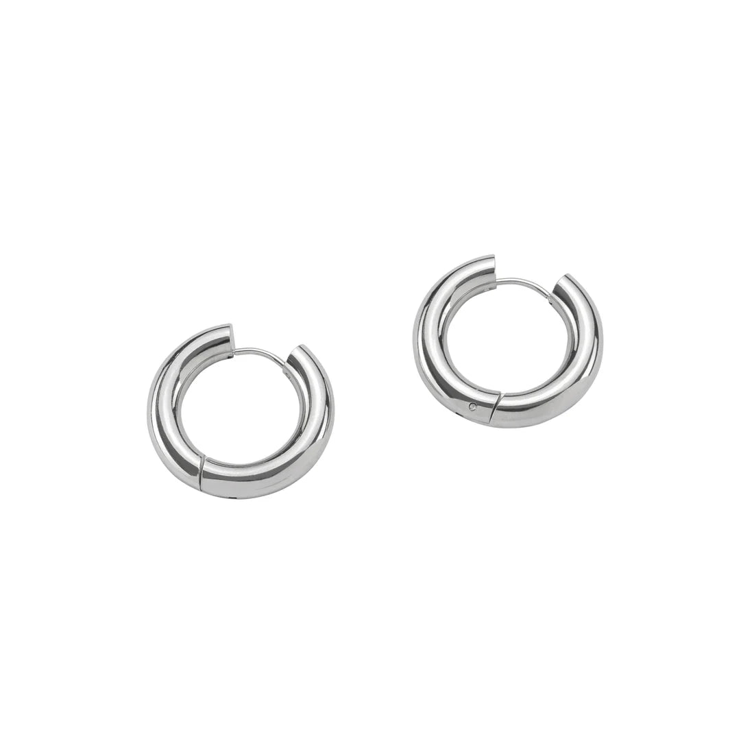 ladies earrings for casual days -Silver Chunky Hoops