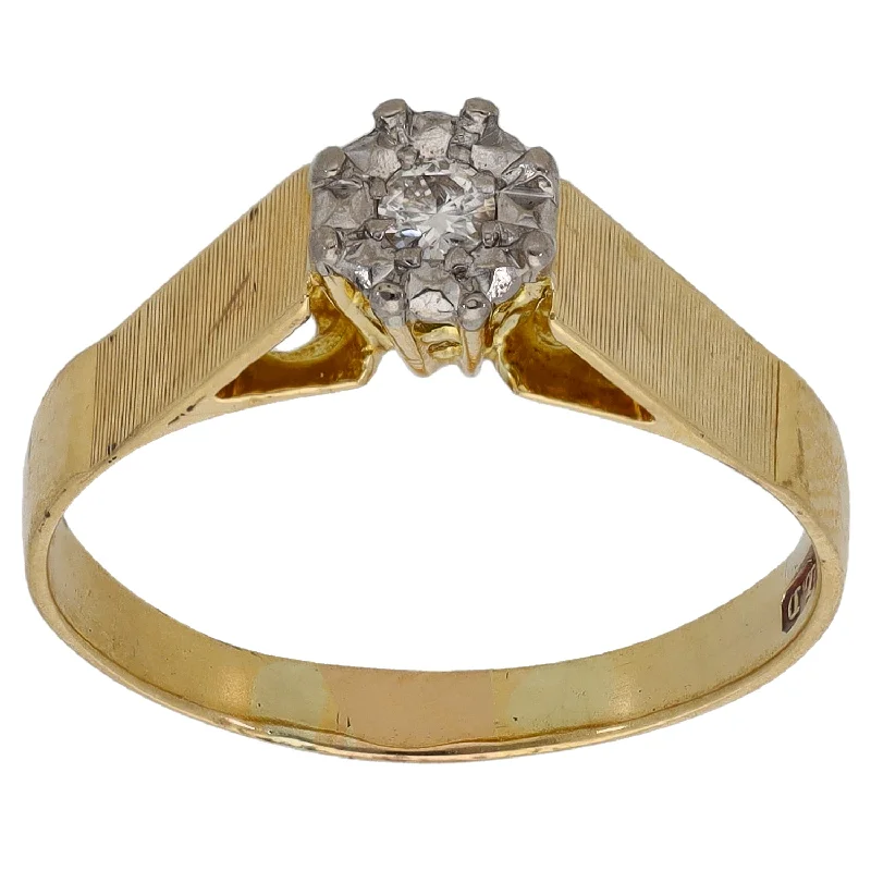 ladies engagement rings with lab grown stone -18ct Gold 0.06ct Round Diamond Solitaire Ring Size O