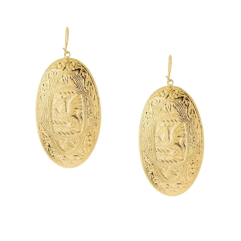 ladies earrings layered look -1928 Jewelry Gold-Tone Large Oval Drop Earrings