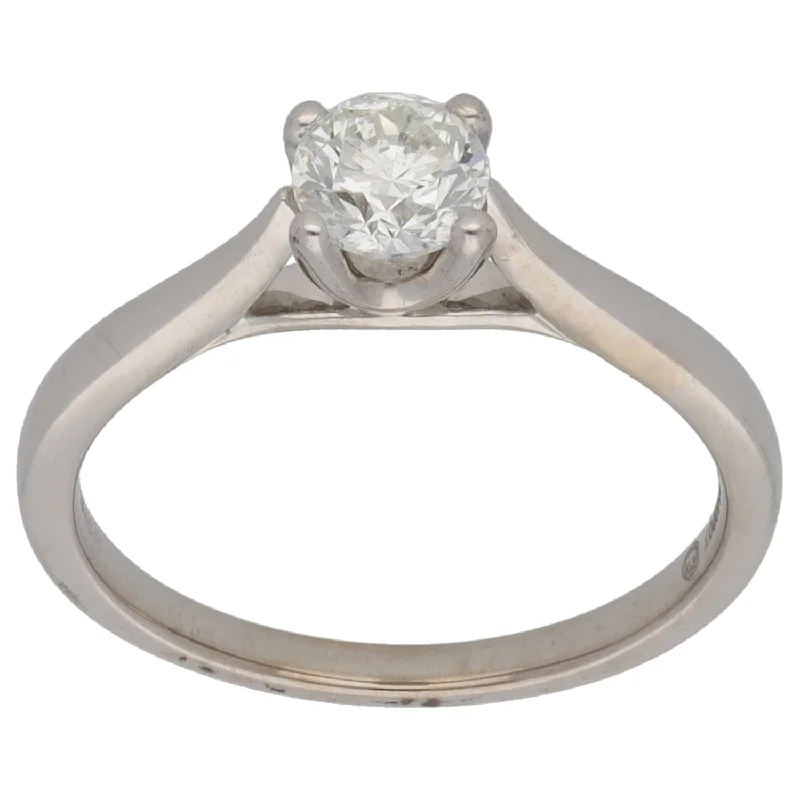 ladies engagement rings under 500 dollars -18ct White Gold 0.50ct Diamond Solitaire Ring Size L