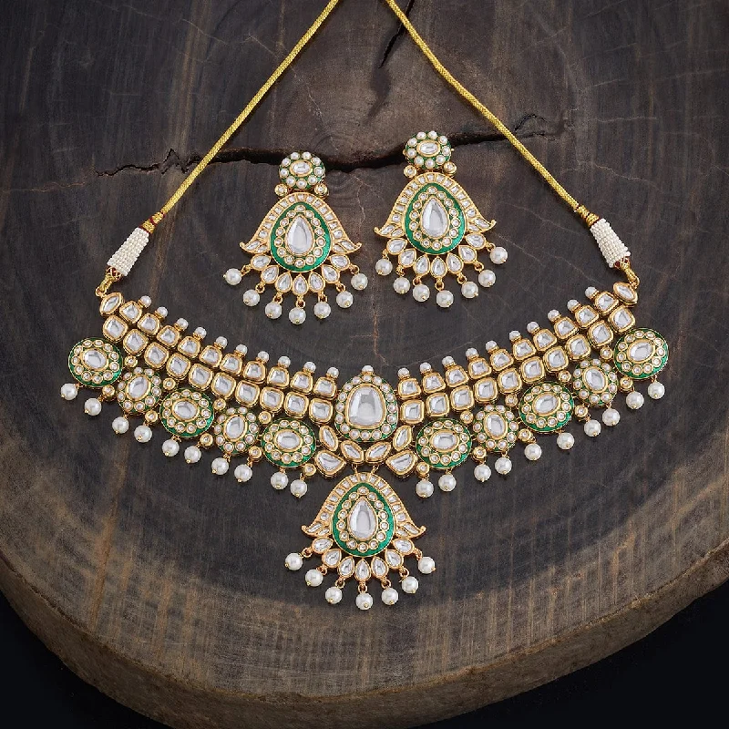 necklaces choker style -Kundan Necklace 173908