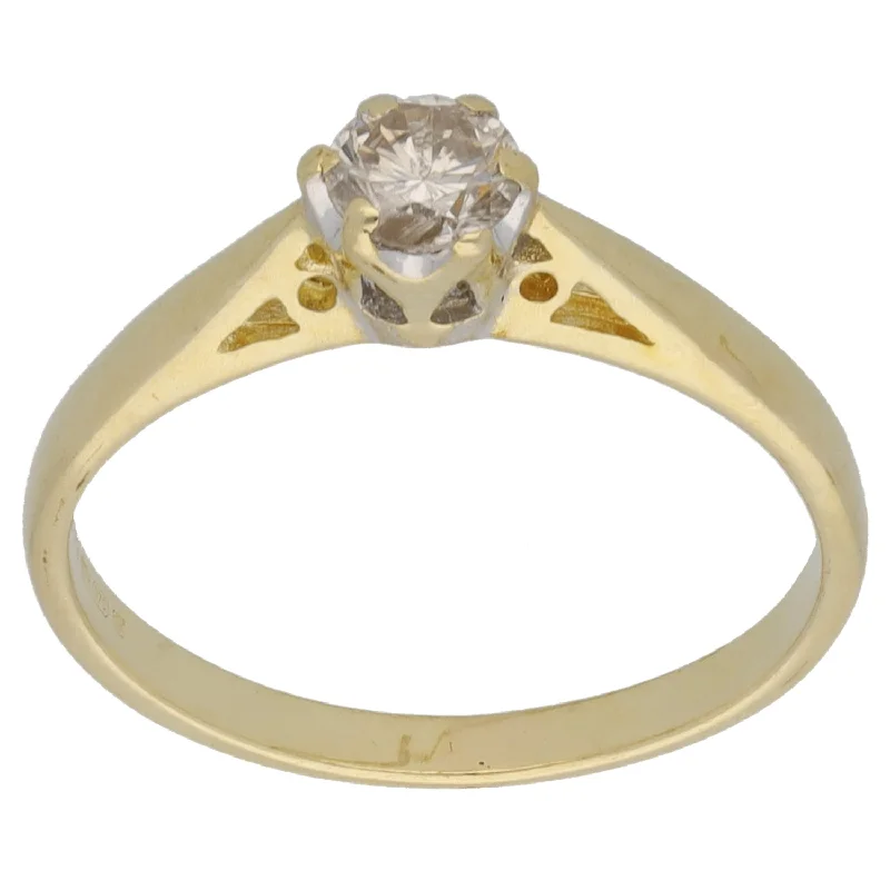 ladies engagement rings romantic gesture -9ct Gold 0.25ct Diamond Solitaire Ring Size K