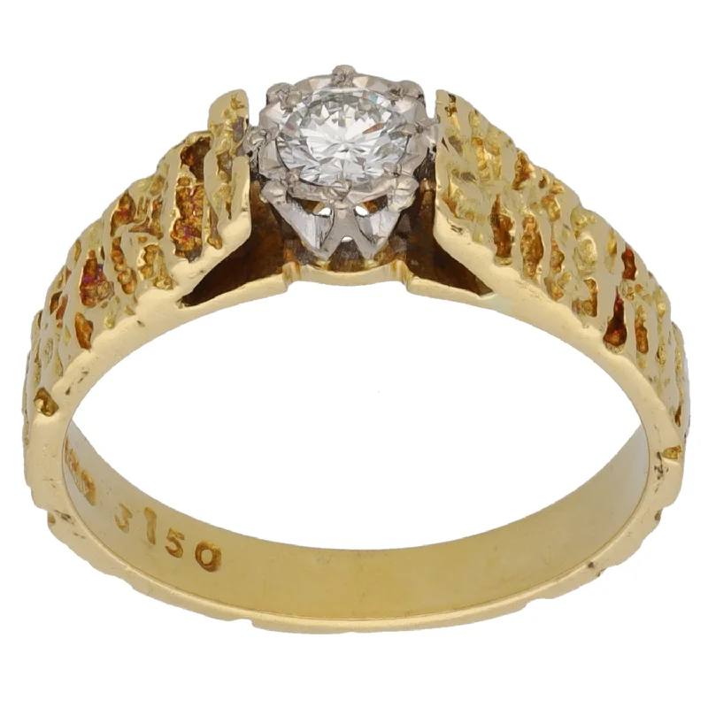 ladies engagement rings marquise cut diamond -18ct Gold 0.25ct Diamond Solitaire Ring Size N