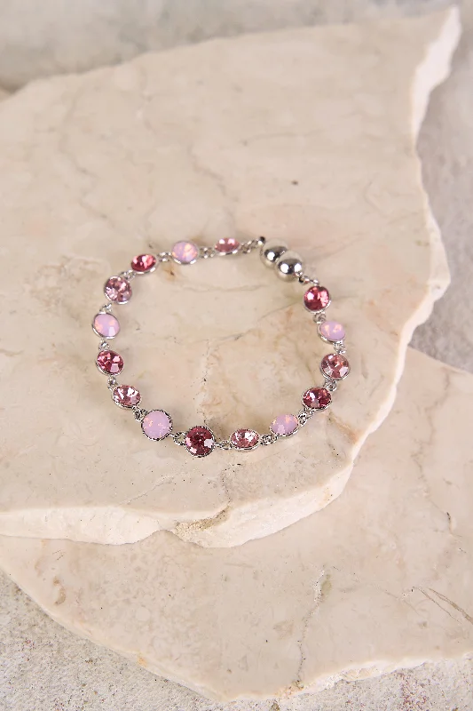 bracelets elegant gold tone -Pink Gemstone Bracelet