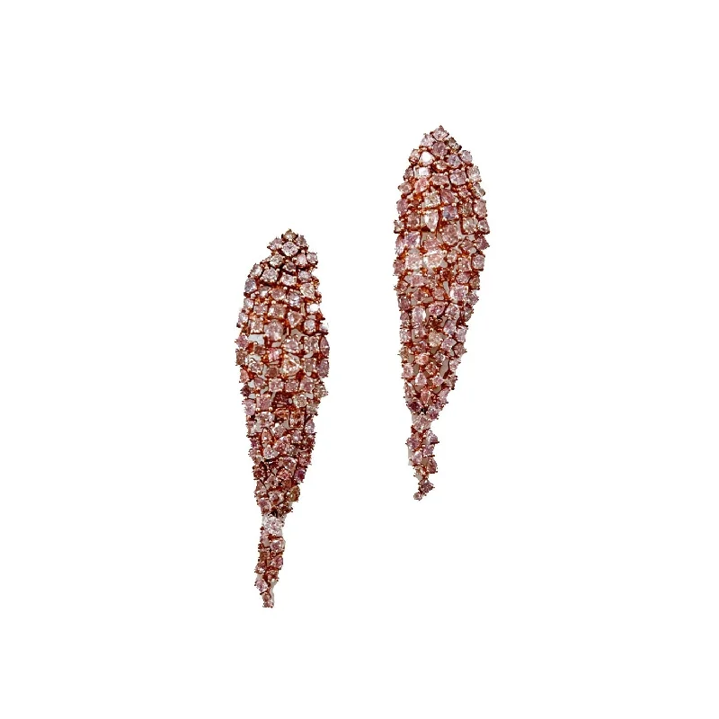 ladies earrings trendy 2025 -Fancy Pink Diamond Earrings