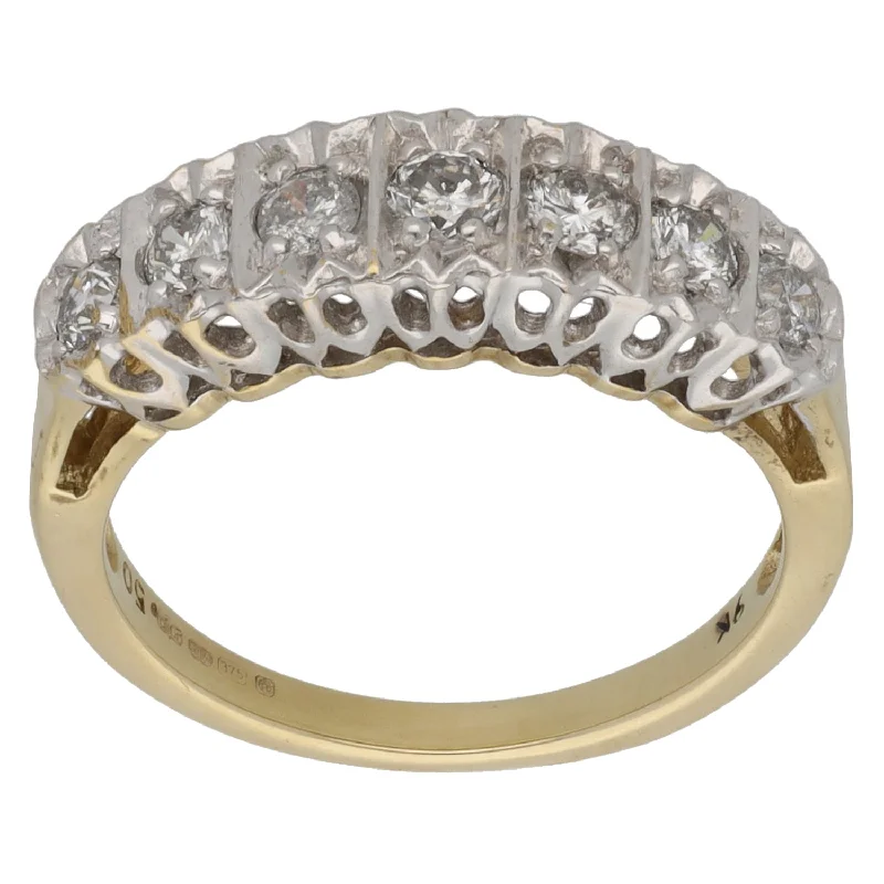 ladies engagement rings with sapphire accent -9ct Gold 0.50ct Diamond Half Eternity Ring Size K