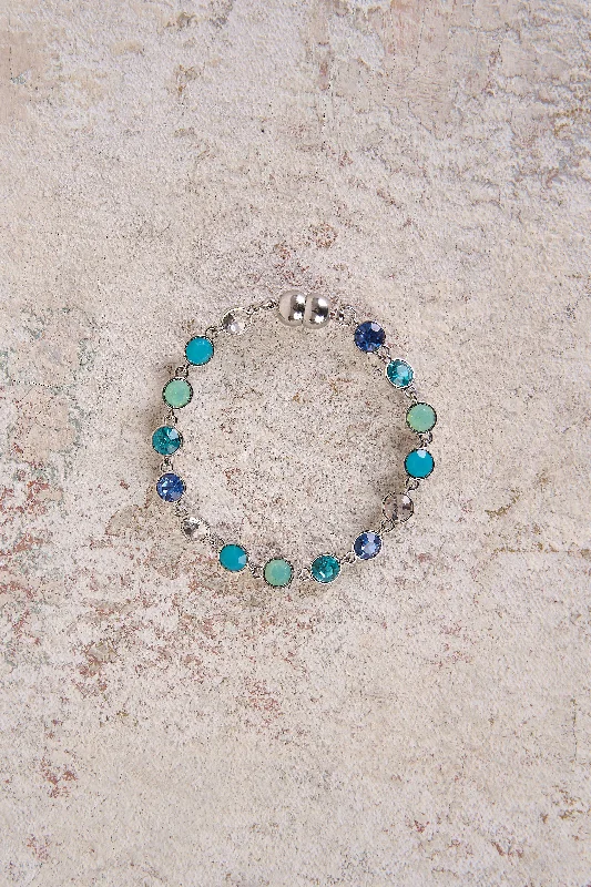 bracelets with emerald green -Sea Glass Gemstone Bracelet