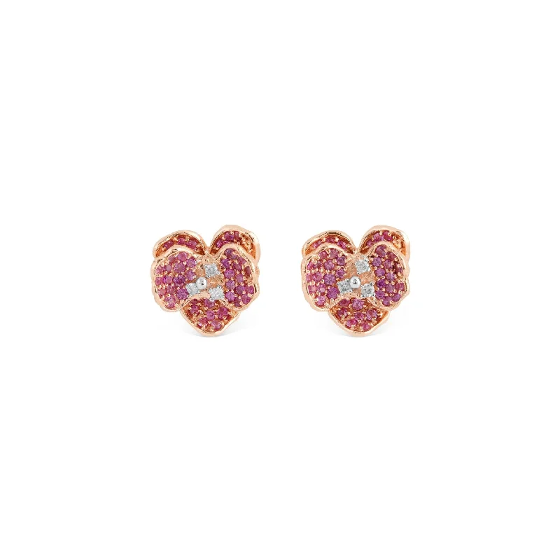 ladies earrings for special events -Orchid 11mm Earrings with Pink Sapphires