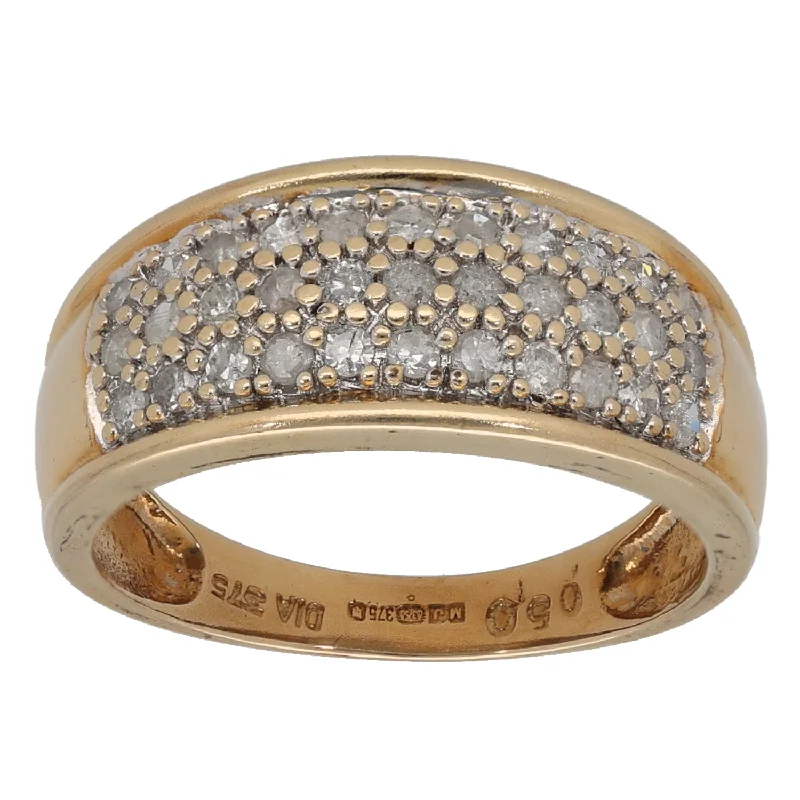 ladies engagement rings cluster ring style -9ct Gold 0.33ct Diamond Dress/Cocktail Ring Size M