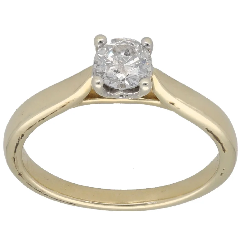 ladies engagement rings with birthstone -9ct Gold 0.50ct Diamond Solitaire Ring Size O