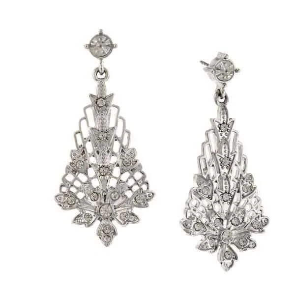 ladies earrings with zircon shine -2028 Jewelry Crystal Lantern Drop Earrings