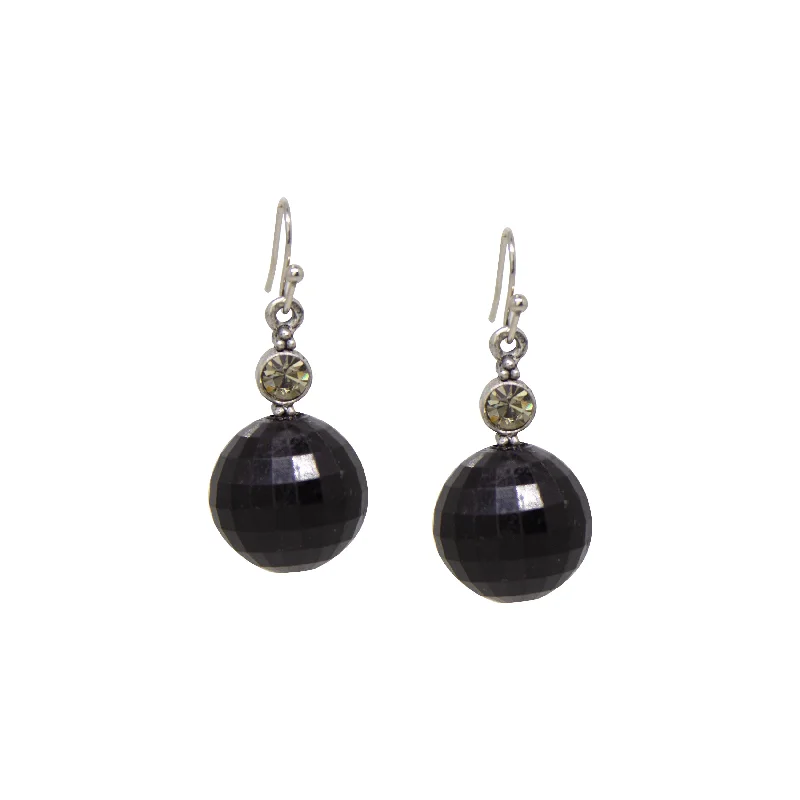 ladies earrings with amethyst purple -1928 Jewelry Tessellated Black Baubles & Crystals Drop Earrings