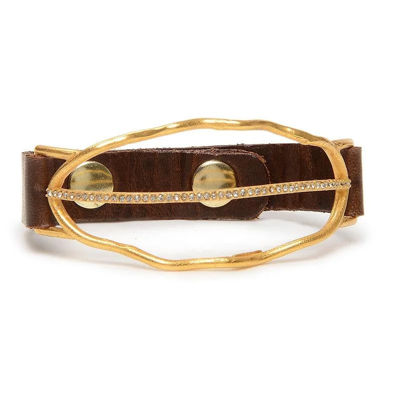 bracelets timeless beauty -Gina Riley Gold Leaf Bracelet RR1095