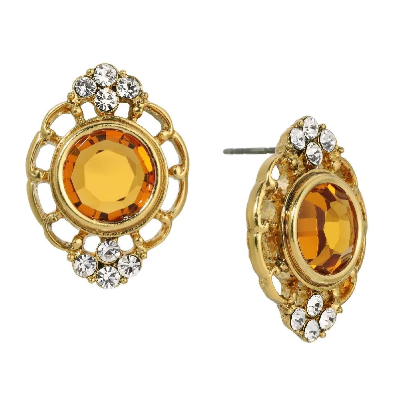 Gold Tone And Topaz