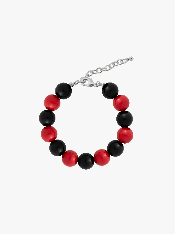 bracelets with blue sapphire -Lola Beaded Bracelet - Red/Black