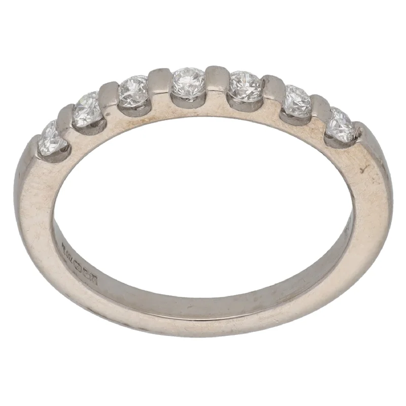 ladies engagement rings eternity style -18ct White Gold 0.33ct Diamond Half Eternity Ring Size M