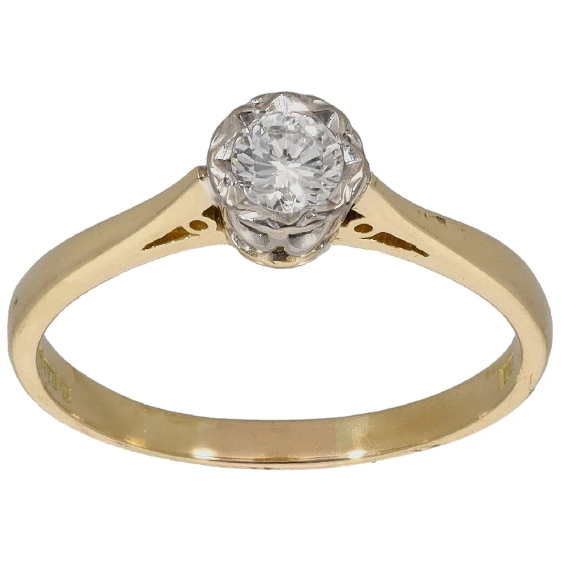 ladies engagement rings hypoallergenic metal -18ct Gold 0.25ct Diamond Solitaire Ring Size R