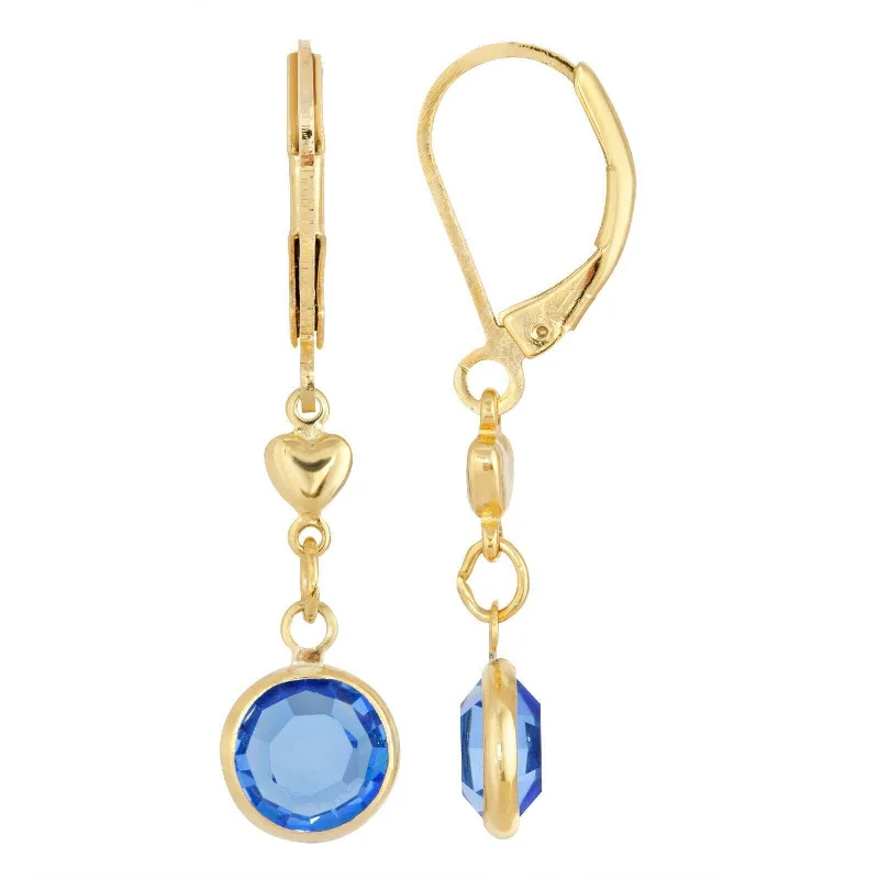 ladies earrings with topaz blue -1928 Jewelry Channel Crystal And Heart Drop Earrings