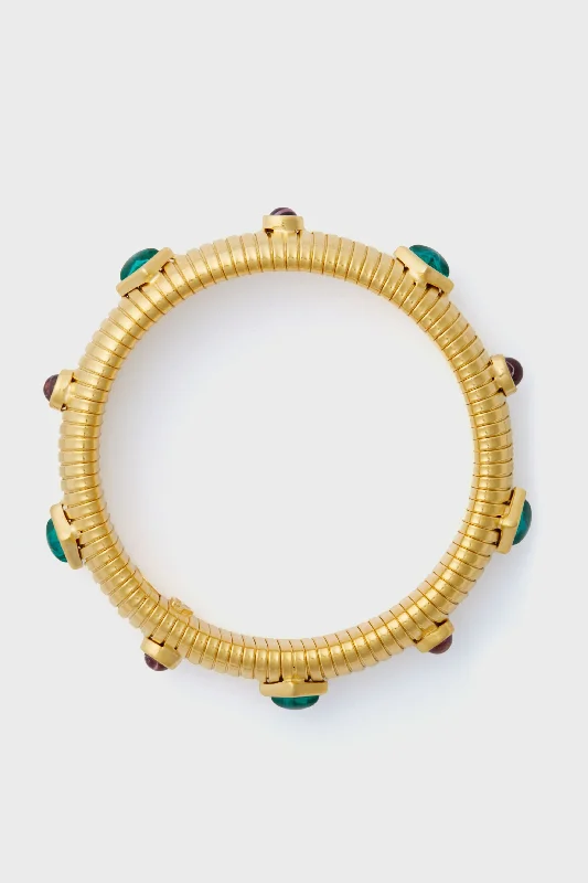 bracelets for everyday wear -Emerald and Ruby Byzantine Cobra Bracelet