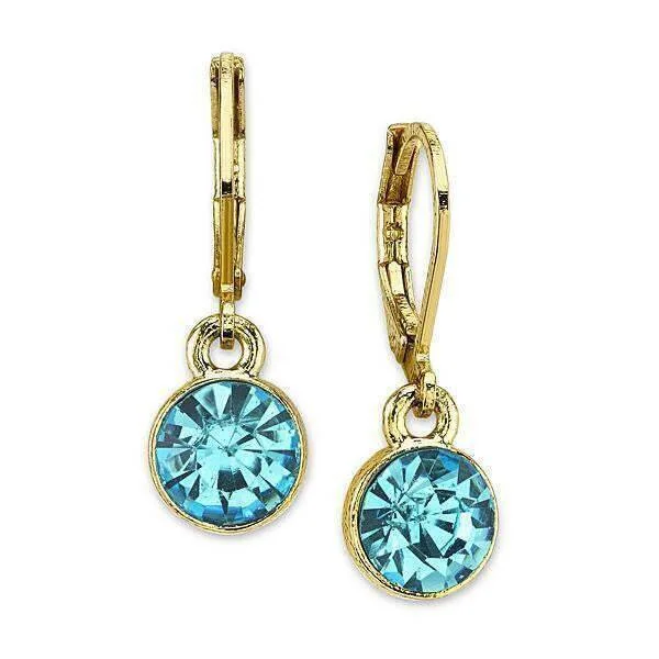 ladies earrings luxury brand name -2028 Jewelry Aquamarine Color Drop Earrings