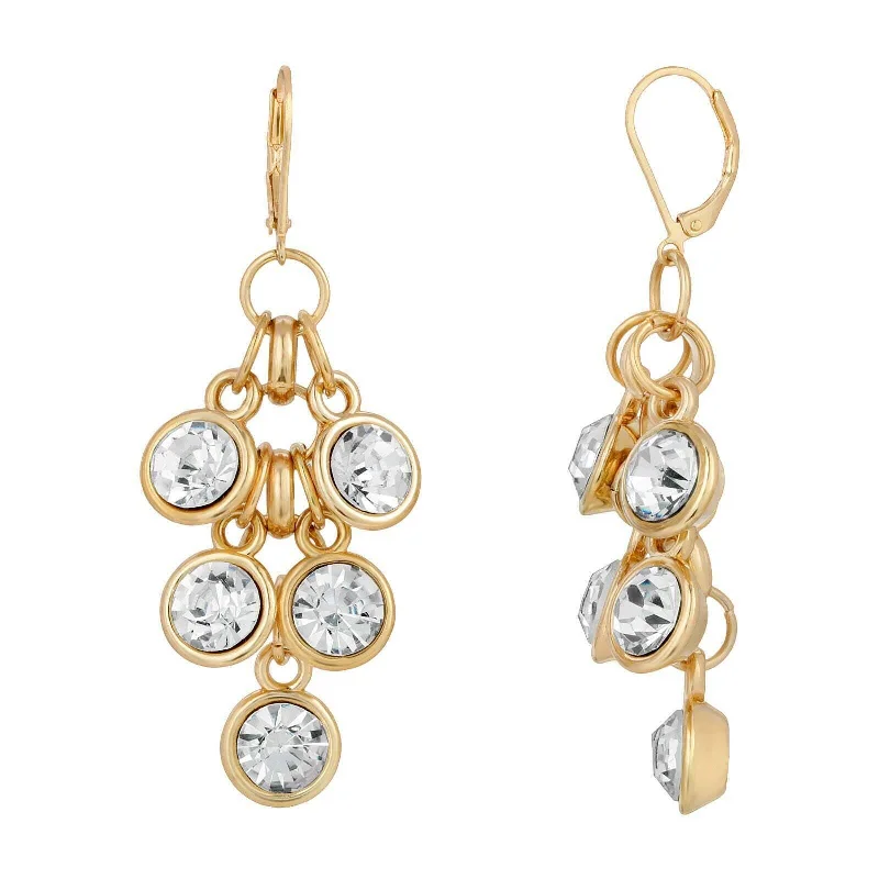 ladies earrings for birthday gift -2028 Jewelry Crystal Cluster Drop Earrings