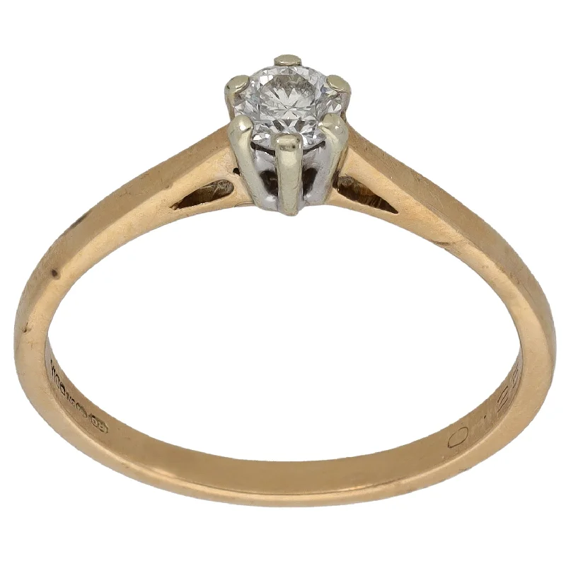 ladies engagement rings affordable luxury -9ct Gold 0.25ct Diamond Solitaire Ring Size R