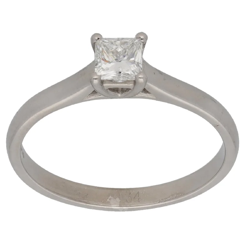 ladies engagement rings heirloom quality -18ct White Gold 0.34ct Diamond Solitaire Ring Size M