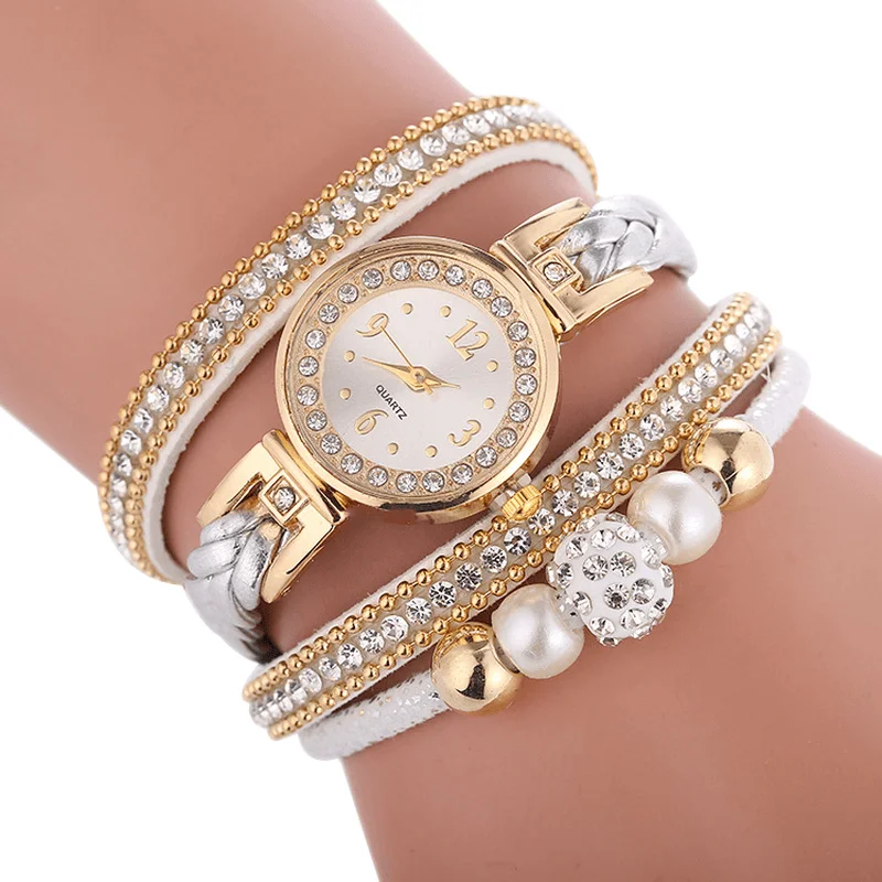 bracelets for bold fashion -Fashion Circle Bracelet Diamond Simple Dial Ladies Dress Women Quartz Watch