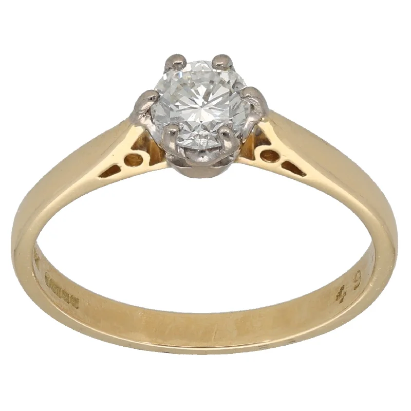 ladies engagement rings with twisted band -9ct Gold 0.49ct Diamond Solitaire Ring Size M