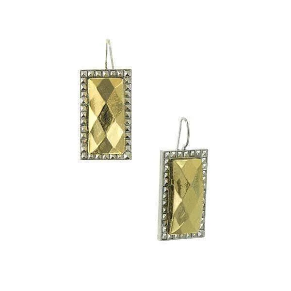 ladies earrings dangle elegant -1928 Jewelry Fusion Lux Rectangle Wire Earrings