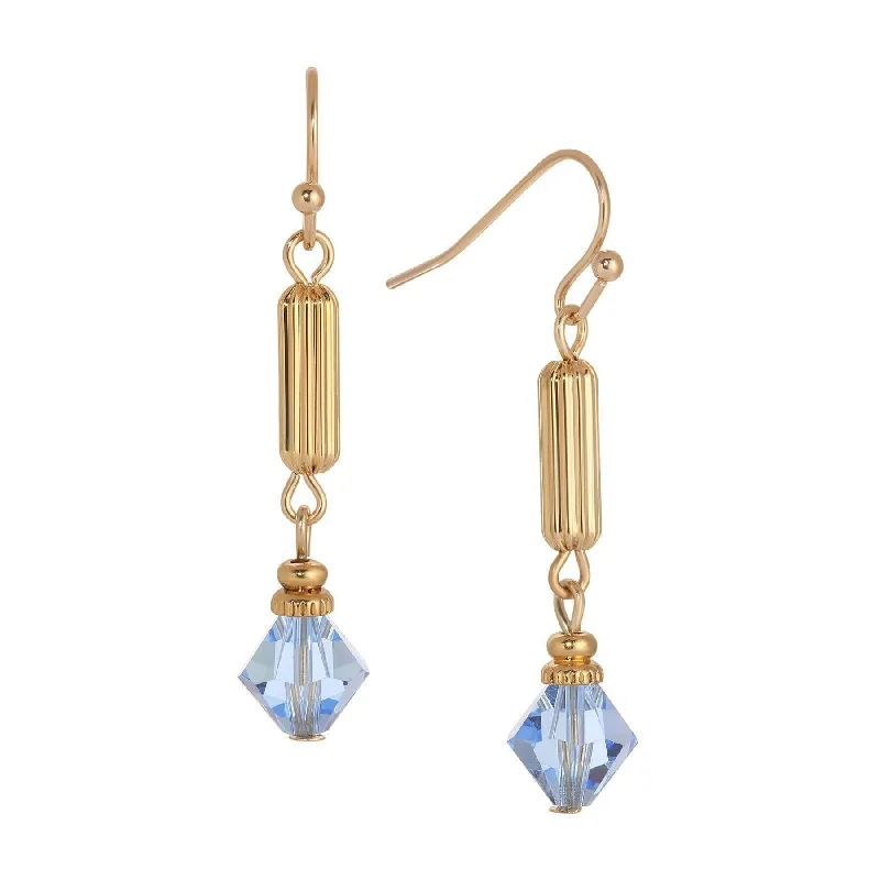 ladies earrings with star shape -1928 Jewelry Gold Bead Crystal Lantern Dangling Earrings