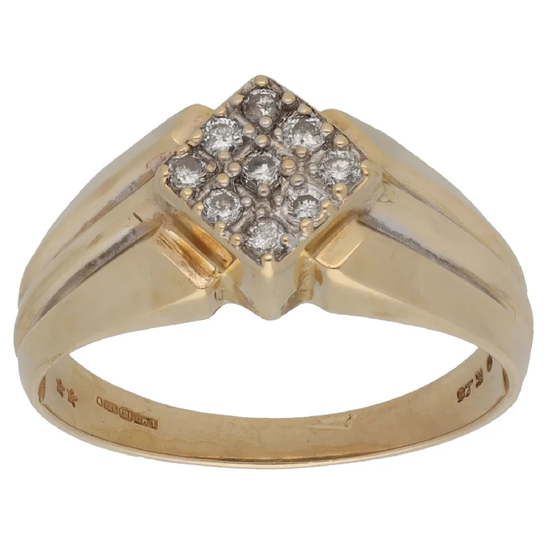 ladies engagement rings delicate band -9ct Gold 0.25ct Diamond Alternative Ring Size U