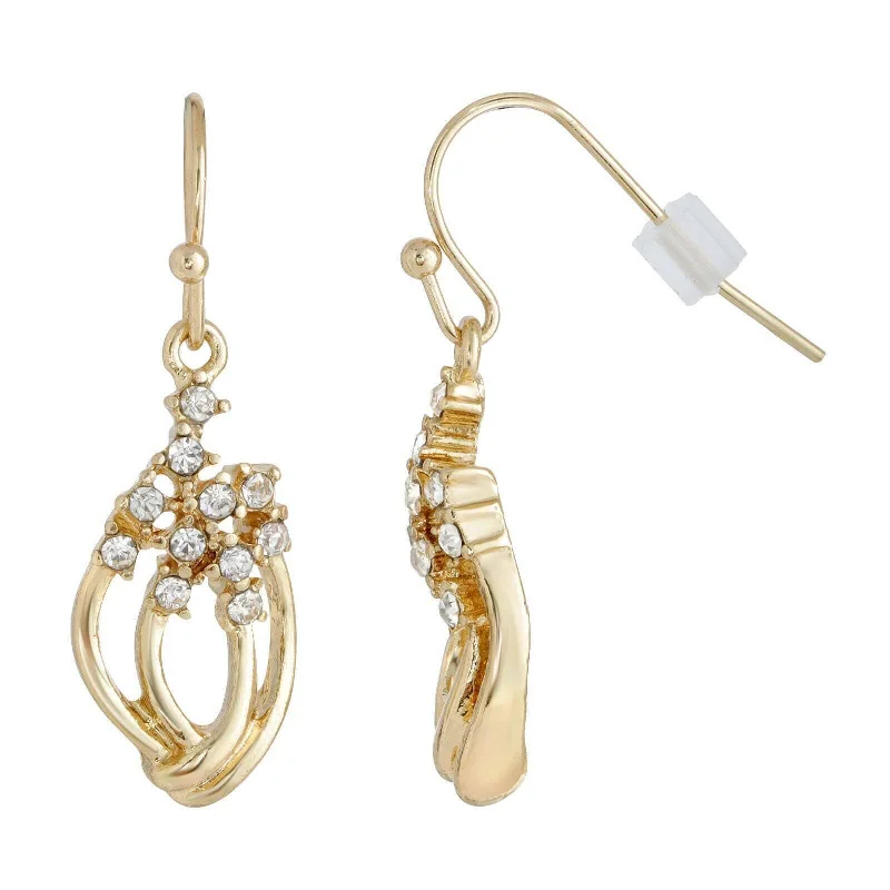 ladies earrings modern design -2028 Jewelry Clear Crystal Petite Drop Earrings