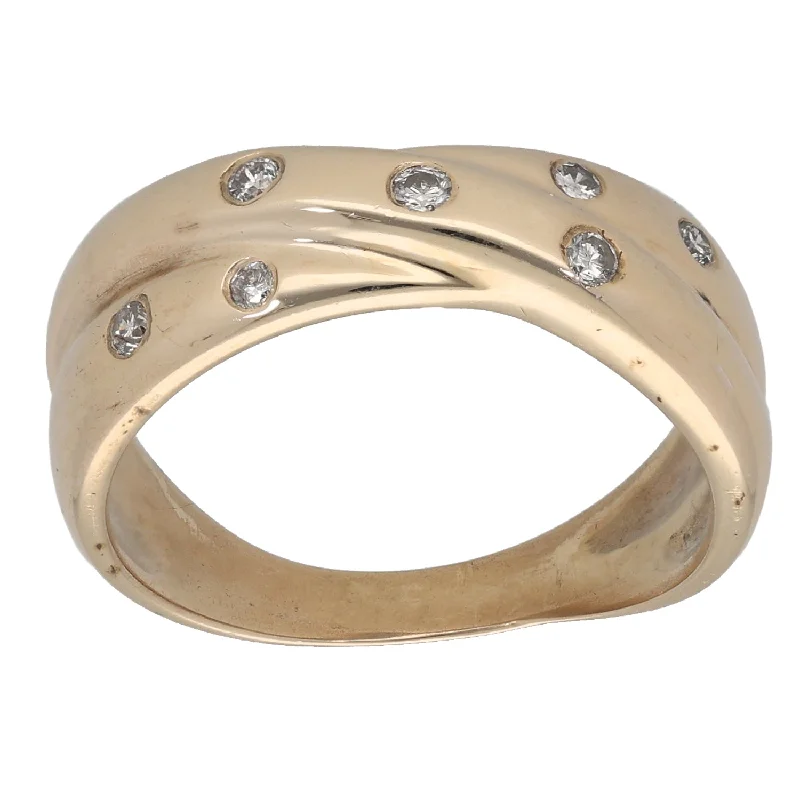 ladies engagement rings with lab grown stone -9ct Gold 0.17ct Diamond Half Eternity Ring Size O