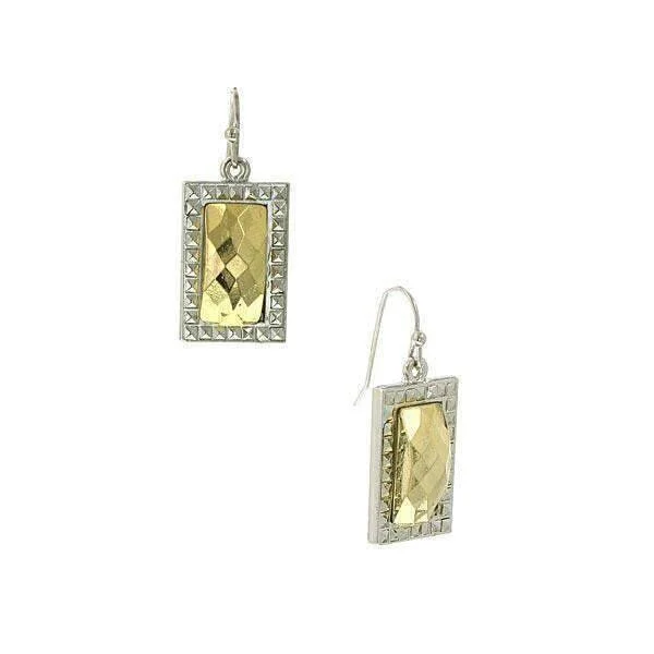 ladies earrings heart shaped -1928 Jewelry Fusion Lux Square Swing Earrings