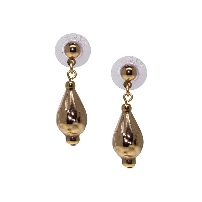 ladies earrings with yellow citrine -1928 Jewelry Polished Gold Post Teardrop Earrings