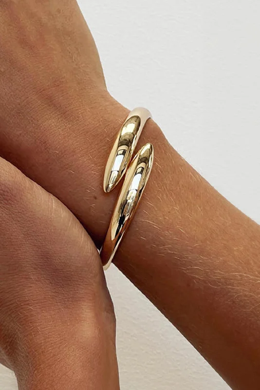 bracelets with charm silver -Gold Minimalist Open Bangle Bracelet