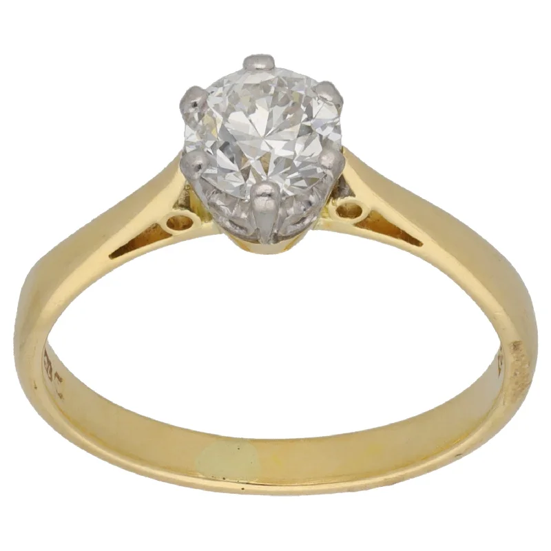 ladies engagement rings yellow gold design -18ct Gold 0.65ct Diamond Solitaire Ring Size L