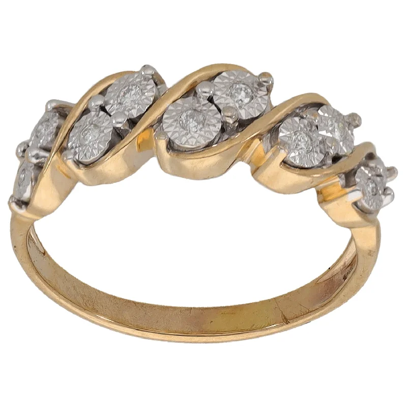 ladies engagement rings with filigree detail -9ct Gold 0.20ct Diamond Dress/Cocktail Ring Size Q