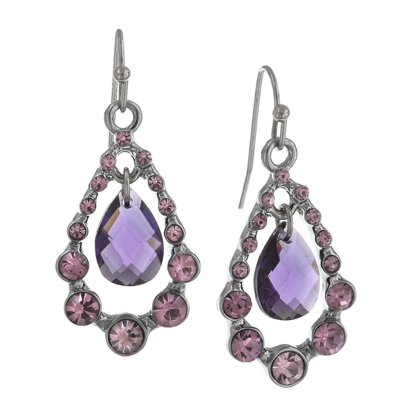 ladies earrings for birthday gift -2028 Jewelry Multi Crystal Nested Teardrop Earrings