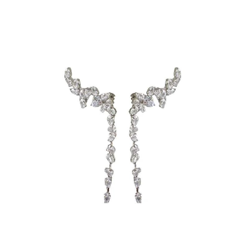 ladies earrings for office style -Adalee CZ Statement Earring