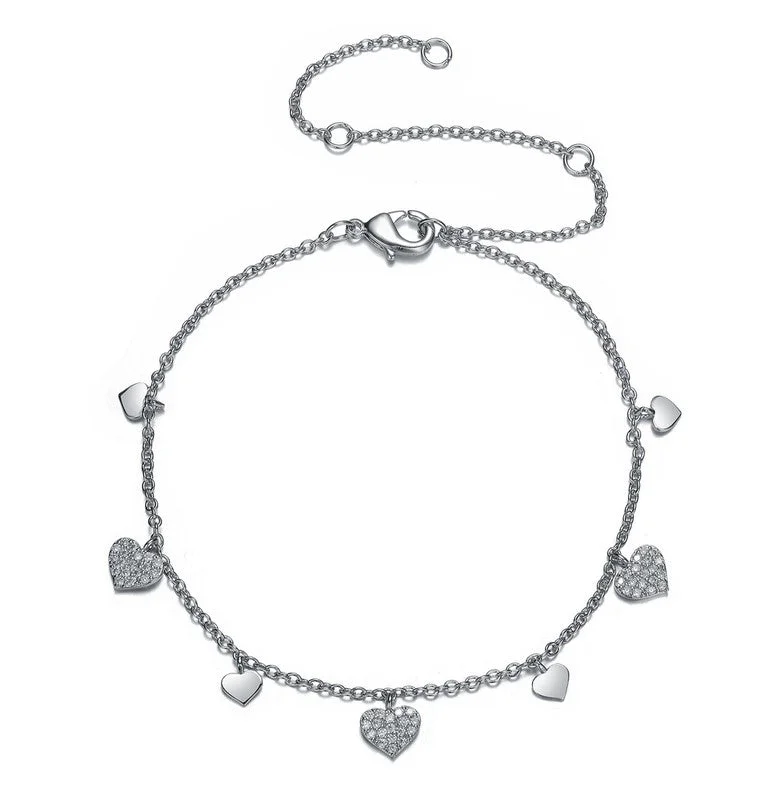 bracelets delicate design -Kids/Teens Cubic Zirconia Heart Charm Bracelet