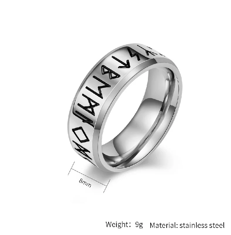 ladies rings affordable luxury -1 Piece Simple Style Symbol Titanium Steel Polishing Rings