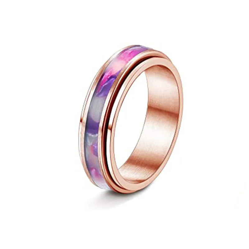 Rose Gold-Colorful Flags-Spinning Ring