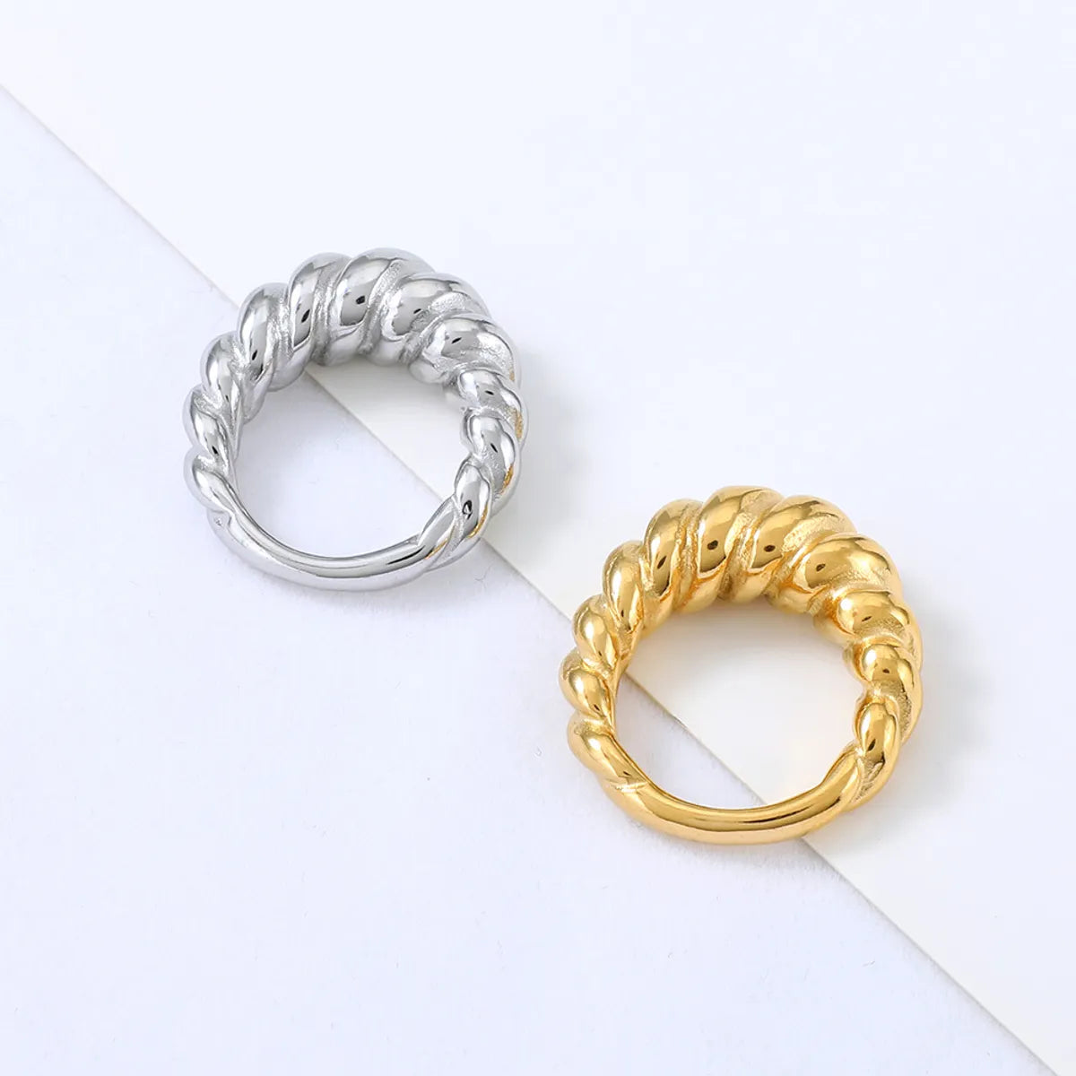 ladies rings with diamond accent -Wholesale Jewelry Retro Titanium Steel Casting Twist Ring Gooddiy