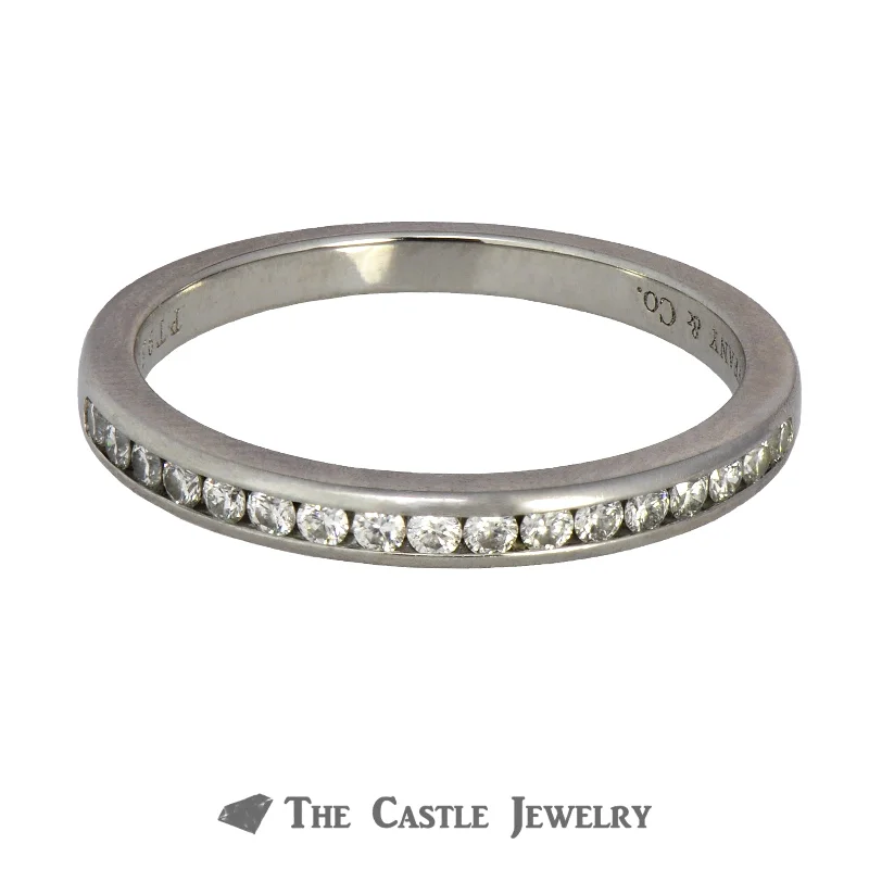 ladies rings with pearls -Designer Tiffany & Co. .17cttw Diamond Wedding Band in Platinum