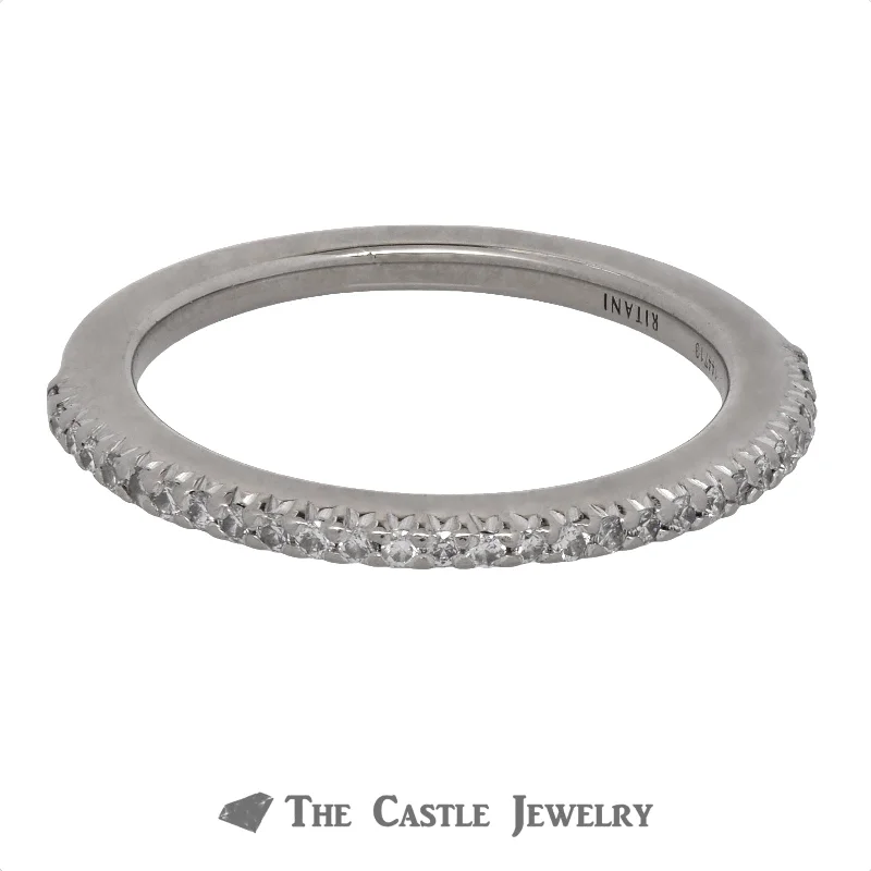 ladies rings for birthday -Ritani Diamond Wedding Band Crafted in 18K White Gold