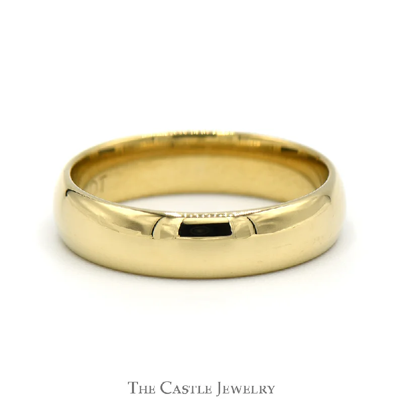 ladies rings infinity symbol -5mm Wide Polished Wedding Band in 14k Yellow Gold - Size 8.75